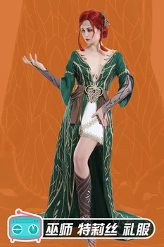 Triss Triss Merigold Cosplay Costume dress female Full evening dress