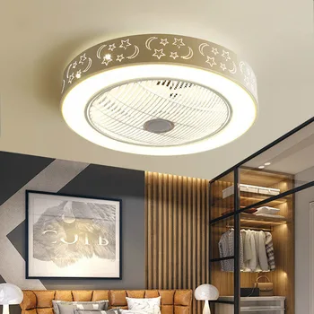 Moderne Loft Fans med Lys Hvid Malet Jern, Akryl LED Fan Lyset Dæmpes, Soveværelse, Stue Fan Lampe Fjernbetjening