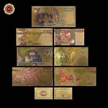 Farverige Italien Lira Seddel Sæt 7pcs Komplet Sæt Normal Guld Folie Seddel italiensk Valuta Souvenir Til Dekoration
