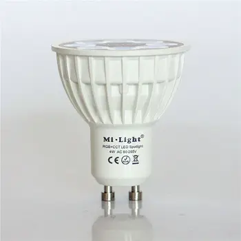 AC85-265V Mi Lys GU10 4W RGBWW LED Spotlight 2,4 G Trådløs RF Fjernbetjening WiFi Kontrol RGB+Kold Hvid+Varm Hvid LED Spot light