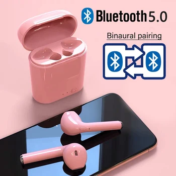 I7 mini TWS Trådløse hovedtelefoner til en Bluetooth-5.0 Høretelefoner, Earbuds ørestykke Håndfri Hovedtelefoner Headset Opladning Kasse til alle telefoner