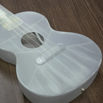 23 tommer Lysende UKulele Gennemsigtig Ukelele 4 String Bærbare Guitar Instrument for Børn Pick Strengeinstrumenter
