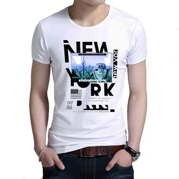 2020 Sommeren Helt Nye T-shirt Mænd Hvid Brev Print i Høj Kvalitet 95% Bomuld Tshirt Mand O-Hals kortærmet t-Shirts M-5XL