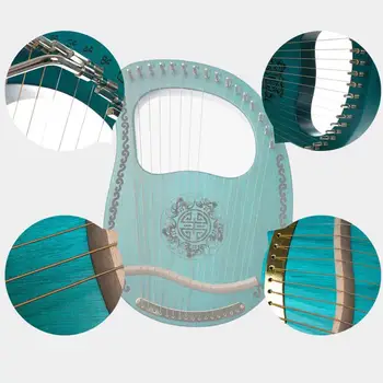 Lay et Lille Harpe-Strenge 16-streng 16-tone Lyre bærbare små Musikalske Instrument