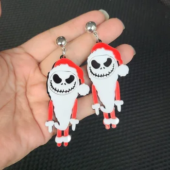 Usædvanlig Ghost Akryl Halloween Øreringe til Kvinder, Teenagere Harajuku Cool Horror Øreringe Lange Hængende Geometriske Smykker Engros