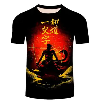2019 Sommeren Nye Japan Animationsfilm Et Stykke Ruffy Zoro T-Shirt 3D-T-shirt med O-Hals Tegnefilm Tee Toppe, Mænd/Kvinder, Harajuku t-shirts Tøj