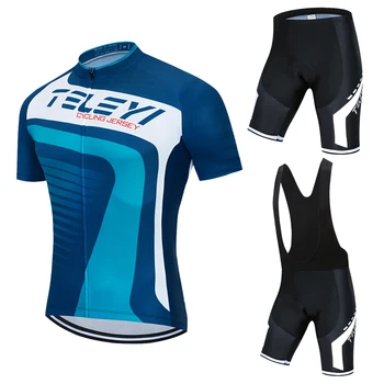 TELEYI 2020 sommeren pro team mænds mtb kortærmet trøje kit ropa cykling ciclismo cykel cykel tøj, bib shorts sæt