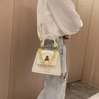 Luksus Kæde Crossbody Tasker til Kvinder 2019 Mode Bee Kvindelige Skulder Tasker Læder Messenger Bag Damer Kæde Klap-Pladsen Bag