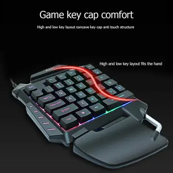ZUOYA Single Handed Spil folietastatur 35 nøgler ene side Ergonomisk Spil Tastatur G92 For Bærbare PC Pro gamer PUBG
