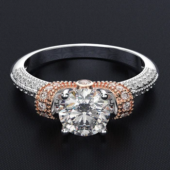 Wong Regn Trendy 925 Sterling Sølv Skabt Moissanite Ædelsten Bryllup Engagement Diamanter Ring Fine Smykker Engros