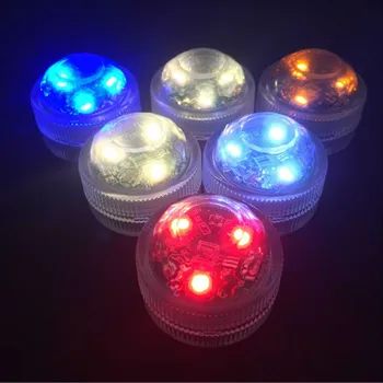 Hvid, Varm Hvid, RGB farveskift Dykkede Mini LED Te Lys med Fjernbetjening til Bryllup Centrale Dekoration