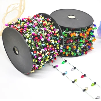 50m farve mini plast string lys ikke-lysende lys juletræspynt DIY halskæde dekoration håndværk