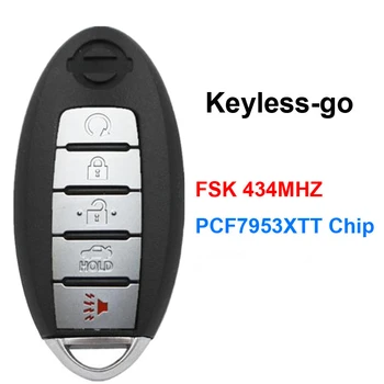 3 Knapper 5-Knapper, Bil Keyless Smart Fjernbetjening Nøgle med 433Mhz ID46 Chip for Nissan PATROL Rogue Armada Juke Terning