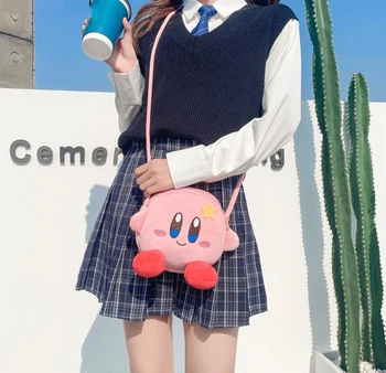 1stk Dejlig Anime Kirby Stjerne Messenger Taske, Rygsæk Plys Legetøj Udstoppet Dukke Mad, Shopping Taske til Børn Piger Fødselsdag Gaver