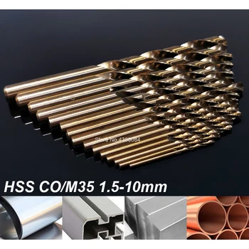 1.5-10 MM HSS-CO/M35 Twist Boret Rustfrit Stål Hul Cutter Hele Jorden Metal Fræser Værktøjer