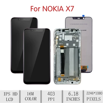 ORIGINAL NOKIA 8.1 LCD-Touch Screen Digitizer Assembly For Nokia 8.1 Skærm med Ramme Udskiftning TA-1119 TA-1121 TA-1128
