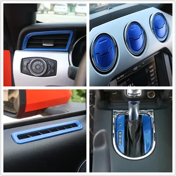 Sansour Bil ABS Indvendig Side af Døren AC Vent instrumentpanel ventilationsspjæld Dekoration Ring Dække Trim for Ford mustang 2016 Bil Styling