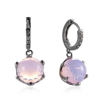 Nyt Look Pink øreringe til kvinder er Lavet med bolden sten Mode Dråbe øreringe blyfri Drop shiping