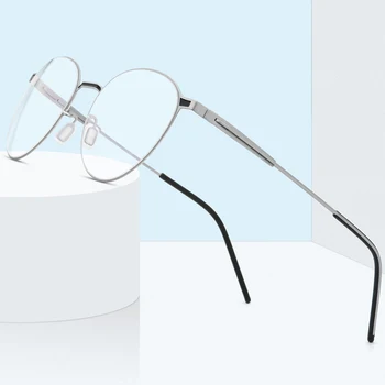 FONEX Legering Briller Kvinder Rundt Nærsynethed Recept Optisk Frame Briller Mænd 2020 Metal Fuld koreanske Skrueløs Brillerne F1014