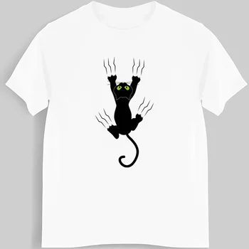 Kat Killing Hund Paw The Black Cat Klo Mærker Sjove T-shirt, Mænds Bomuld T-Shirt med Cool t-Shirts Toppe Harajuku Streetwear Fitness