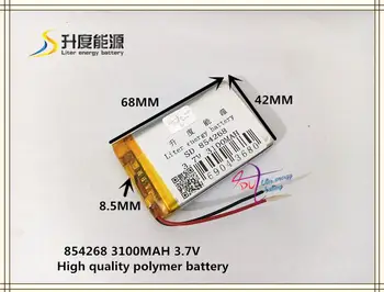 3,7 V 3100mAh 854268 polymer lithium-ion / Li-ion-batteri i tablet pc-power bank GPS mp4 toy bil højttaler