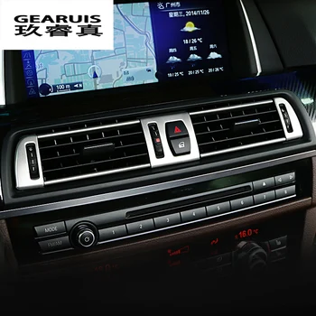 Bil styling Navigation Kontrolpanel airconditionanlæg outlet Dekorativ Ramme Dække Trim til BMW 5-serie F10 auto Tilbehør