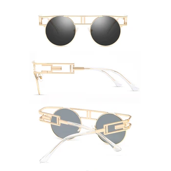 Mode Runde Steampunk Mænd Solbriller til Kvinder Stel af Metal Retro Gotisk Design solbriller Vintage Nuancer Stilfulde Oculos De Sol