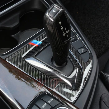 Bil Accessorie Ægte Carbon Fiber Gear Shift-Kontrol Panel Cover Sticker Interiør Trim Til bmw 3-4 Serie 3GT F30 F31 F32 F34