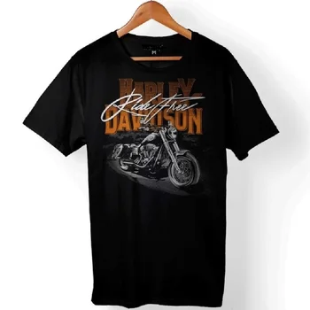Harley Motorcykel Devidson Ride Gratis T-shirt Mode Mænd Og Kvinder Unisex Motor Casual T-Shirt Sommer Tee Top Streetwear