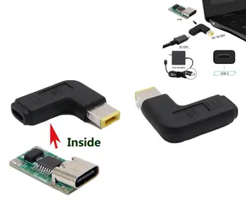 USB-C 3.1 Type C Female til Rektangel Mandlige USB-PD-Emulator Udløse Vinklet DC Power Adapter Omformer Til Lenovo Thinkpad Bærbar