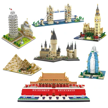 Mini-byggeklodser Verdens Berømte Arkitektur, Urban Street View Samling Legetøj, barn Gave Arkitektoniske Model Høj difficuly