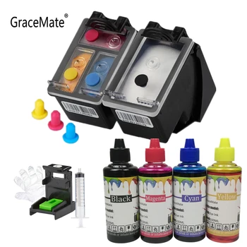 GraceMate 63 Refill Blæk Kit-Kompatible Hp 63 63XL Blækpatron til Deskjet 1110 2130 2131 2132 3630 5220 5230 5252 Printer