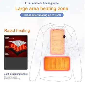 USB-Opladning, Varme Sweater Vinter Elektriske Sweatshirt Varm Carbon Fiber Opvarmet Jakke Til Både Mænd Og Kvinder, Krop Varmere