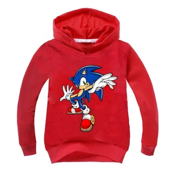 Sonic Kids Hættetrøje Casual Sweatshirt Trøjer Toppe Børn Drenge Piger hooded Pullover Sportstøj Toppe til Børn STØRRELSE 90-160