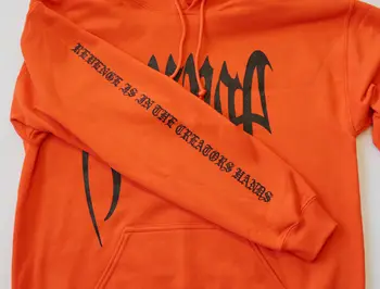 Hævn Dræbe HERRE Sweat Hoodie Sweatshirt Orange Sort Hætteklædte Smuk Plus Størrelse XXL