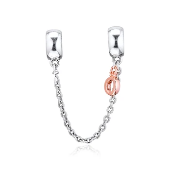 Dinglende Crown O Sikkerheds Kæde, Charme Perler for Kvinder Sølv 925 Armbånd Charms Smykker DIY Steg Gyldne Perler til smykkefremstilling