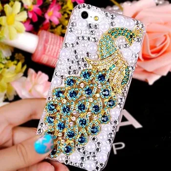 LaMaDiaa Luksus Peacock Bling Rhinestone Diamant Perle Cover Case Til iPhone X XS ANTAL XR 6 6S 7 8 Plus 11 Pro MAX antal Tilfælde Dække