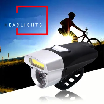 Cykling USB-Genopladelige Cykel 15 modes Lys Dobbelt Lampe Hoved Lys Cykel LED+COB 18650 Batteri Vandtæt Høj Lys-D*e