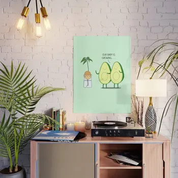 Væg Kunst, Avocado, boligindretning Forældreskab Lærred Maleri, Tegnefilm Billede HD Udskriver Minimalistisk Modulære Plakat Til stuen