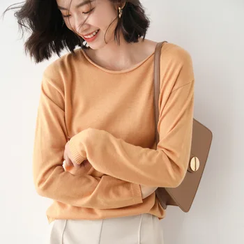 10 Farver O Neck Jumper Kvinder koreanske Pullover Casual Sweater Løs Strik Enkel Efterår og Vinter Kontor Dame Streetwear HW-2021