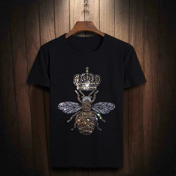 Nye 2019 parkour broderi Crown Bier Hot diamond T-Shirts T-Shirt Hip Hop Skateboard Street Bomuld T-Shirts, Tee Top kenye #L79