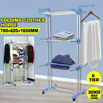 Foldbar Roller Type Tøj, Håndklæder Bøjle Hylde Beklædningsgenstand Rack Arrangør Hjem Badeværelse Arrangør Tøjvask Klud Tørring Ra