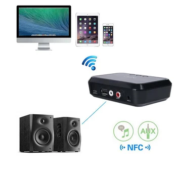 Bærbare Nfc Bluetooth Stereo Audio Receiver Adapter Nfc-Aktiveret 3,5 mm/ RCA Output Musik Til Telefonen Bil Højttaler Forstærker