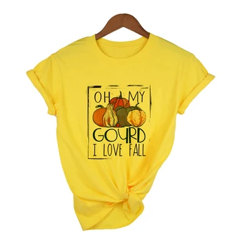 Åh Min Græskar jeg Elsker at Falde Print Kvindelige T-Shirt 2020 Grafiske Tees Kvinder Halloween T-shirt Græskar Casual Tumblr Æstetisk Tøj