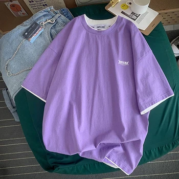 2020 Nye Bløde Gratis Løs Hot Salg Solid Nyeste Sommeren Kvinder T-shirt Kvinder Mode Naturlig Kort Basic Shirt i 4 Farver