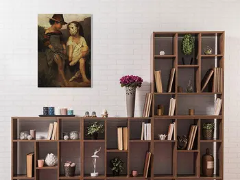Freddy Krueger vs Jason Voorhees Plakat klassiske Maleri Væg Kunst, Lærred Dekoration plakat print til stuen Hjem soveværelse d