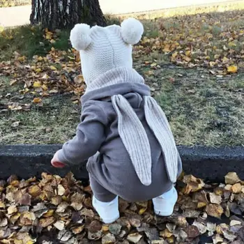 2020 Baby Pige Tøj Nyfødte Spædbarn Efteråret Bomuld 3D Kanin Øre Romper Udstyr, Tøj Piger, Drenge Tøj Tegnefilm Design