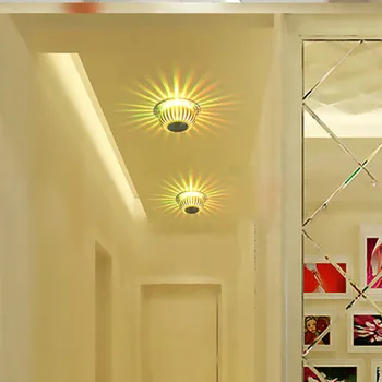 3W RGB LED loftslampe ,Indbygget Loft lampe Sprede Lys Aluminium Design For Living Room Foyer Veranda Belysning i hjemmet Indretning
