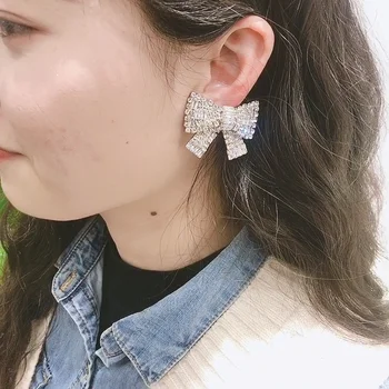 AENSOA Trendy koreanske Bow Crystal Drop Øreringe Til Kvinder 2020 Guld Farve Temperament Dingle Øreringe, Mode Smykker Gave Ny