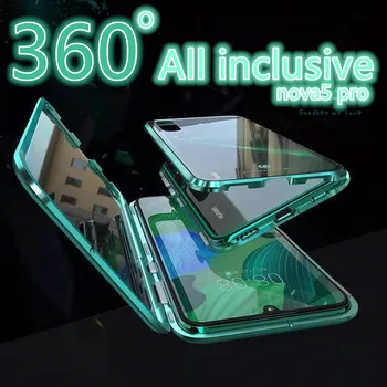 360 Front+Back Dobbelt-sidet 9H Hærdet Glas Sagen For Huawei P20-P30 Pro P30Lite Nova 5 5i 5pro ære 10 20 Tilfælde Magnetiske Cas